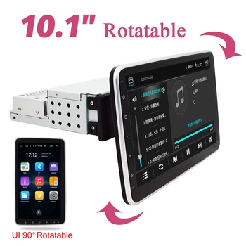 

1DIN 10.1" Android 9.0 Rotatable Screen Car Stereo Radio GPS Wifi Mirror Link HD Quad-core RAM 1GB ROM+16GB