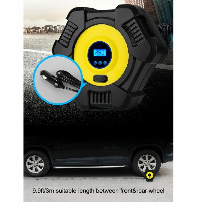 Портативный 150PSI автомобильный насос для шин цифровой экран воздушный компрессор насос DC12V насос для автомобиля мотоцикла