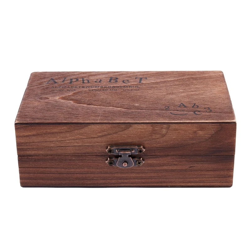 Резиновый штамп Алфавит символ цифры деревянный ящик набор печати стиль деревянные буквы 70 шт