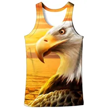 Повседневная жилетка желтая футболка с принтом орла