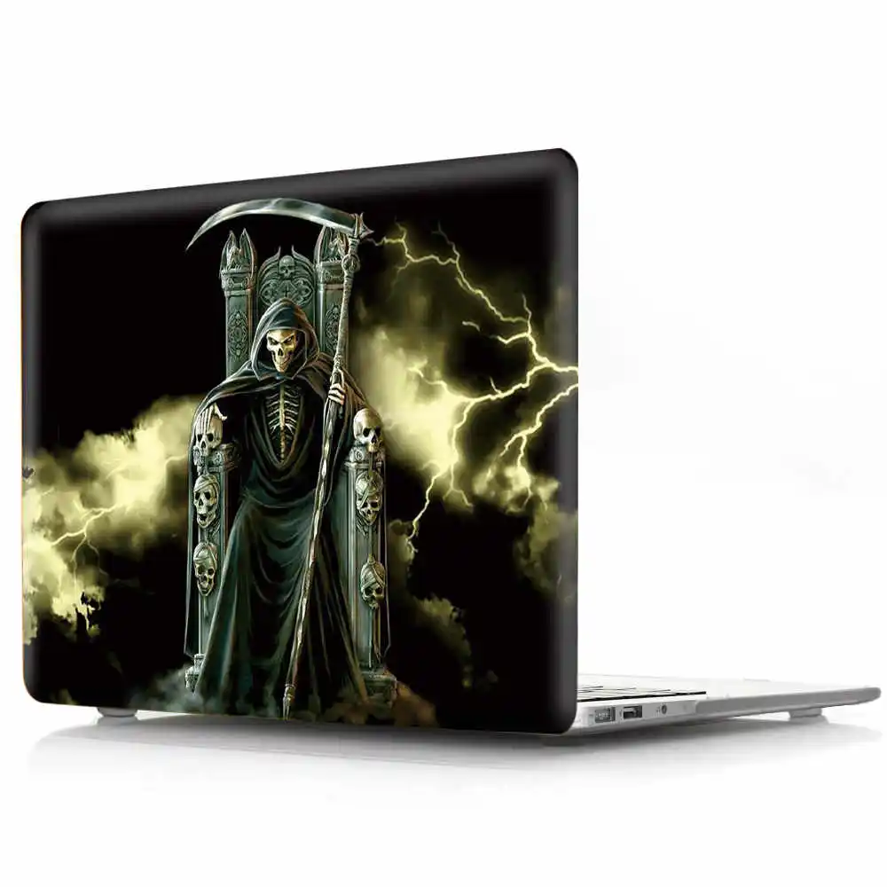 Мультфильм Черный череп Coque для Macbook Pro retina 12 13 15 чехол для ноутбука A1534 A1502 A1398 Мультфильм Хэллоуин жесткий ПВХ чехол - Цвет: 8