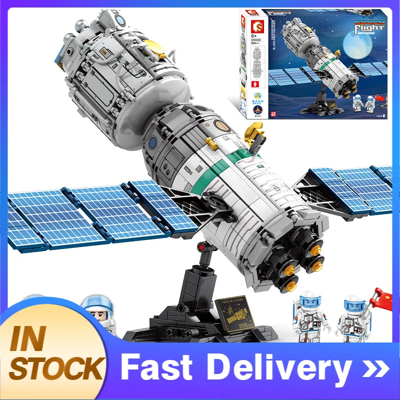 

SEMBO 203302 804pcs MOC Aviation series Building Blocks Space Flight Out of the cabin operation spacecraft Bricks Toys for Kids