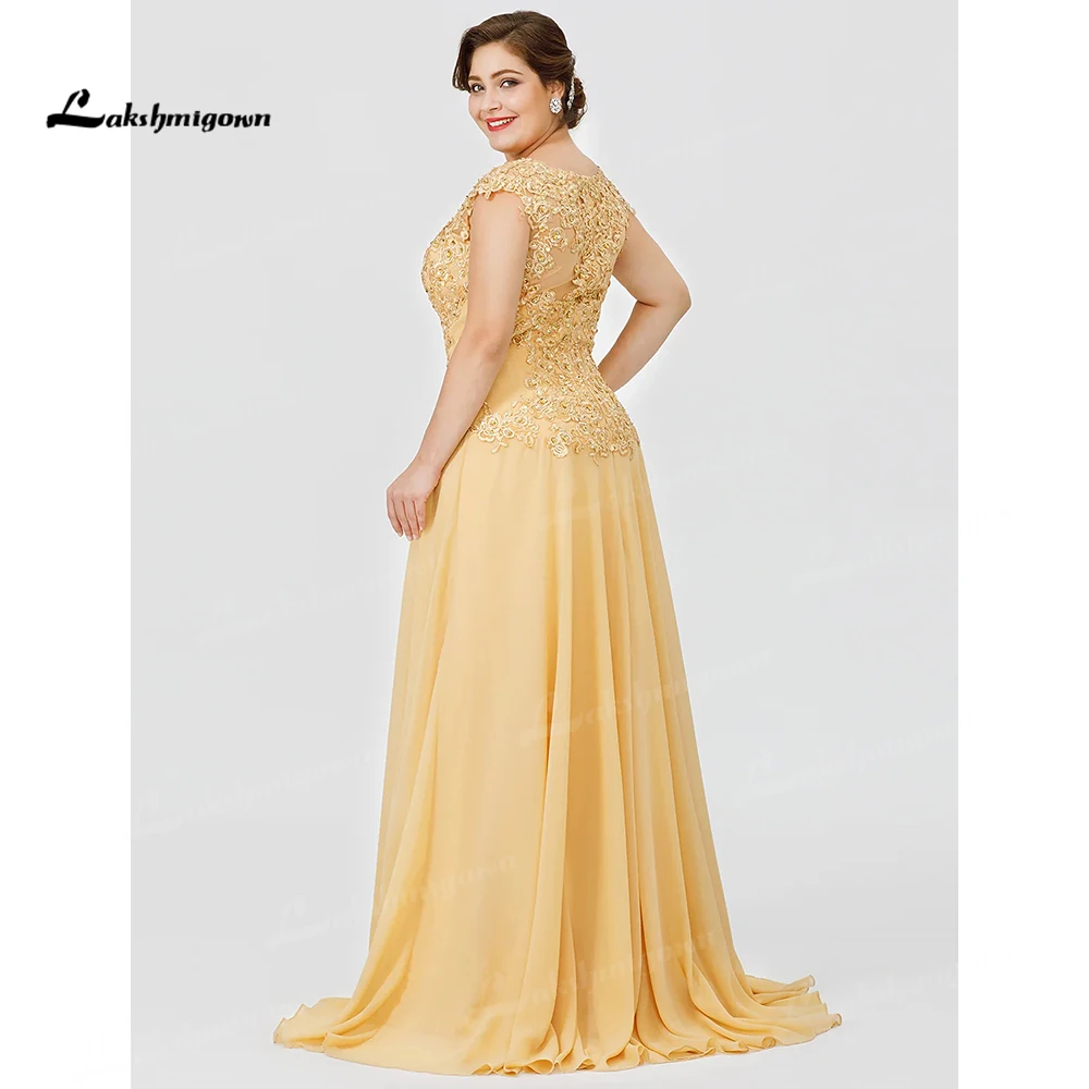 Charming Lace Mother of the Bridal Dresses Short Sleeves A-Line Chiffon Illusion Scoop Ribe De Soiree Party Dress For Wedding