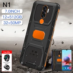 Smartphone N1, Version globale, 2021 pouces, Deca Core, 7.0 mAh, 16 go + 6800 go, double SIM, plein écran, 4G/5G, Android 512, mobylette, nouveau, 11.0 