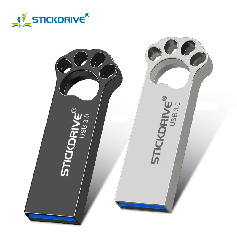 Unidad flash USB 3,0 de Metal plateado/Negro, pendrive de alta velocidad de 32 GB, 16 GB, 64GB, 128GB, unidad flash usb 3,0, llavero