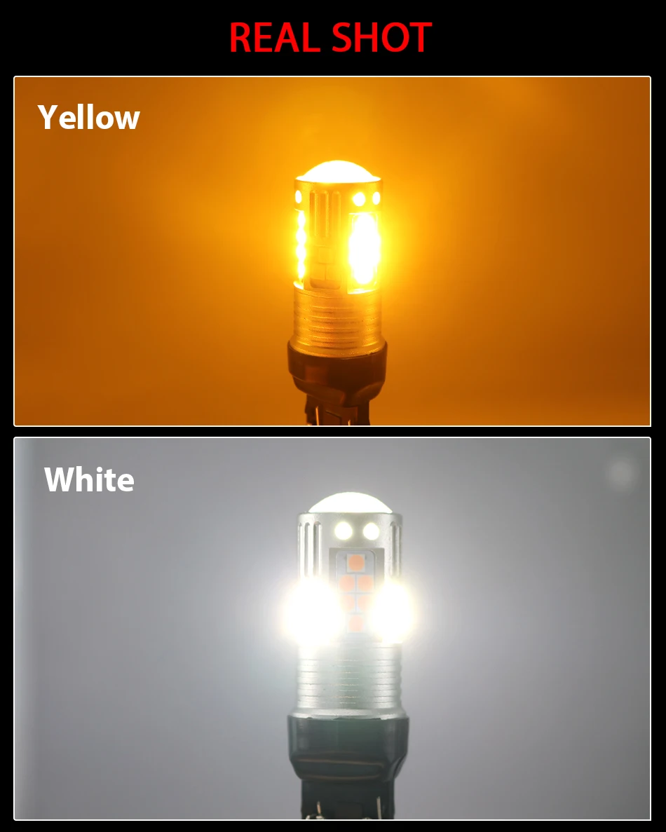 Автомобильный тормозной Фары заднего хода T20 7443 светодиодный W21/5 Вт светодиодный 1157 bay15d p21/5 Вт 3157 12V лампы сигнала поворота белого и желтого цвета luces светодиодный para авто