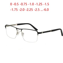Солнцезащитные фотохромные квадратные близорукие очки для мужчин и женщин, полуоправа, окулярная корецкая диоптрия 0-0,5-0,75-1,0-6,0