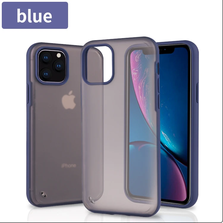 Противоударный чехол для телефона iphone 11 11Pro Max XR XS Max для iphone 6 6s 7 8 Plus простой жесткий чехол защитный чехол - Цвет: Синий