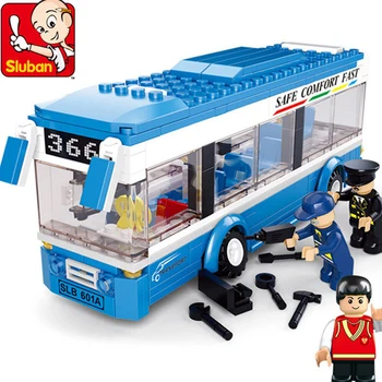 

Sluban 235Pcs City Express Bus Building Blocks Sets SAFE COMFORT Creator Juguetes Bricks Figures Playmobil Educational Kids Toys