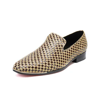 

KPOCCOBKN Loafers Cow Leather Slip-on Rubber Pointed Toe Casual Genuine Leather Full Grain Leather Men Gostinshoes Handmade