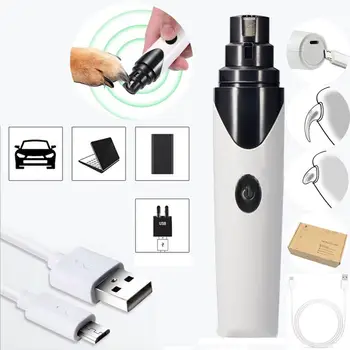

Pets Cat Dog USB Charging Nails Grinders Nail Clippers Quiet Electric Dogs Cats Paws Rechargeable Nail Grooming Trimmer Tools