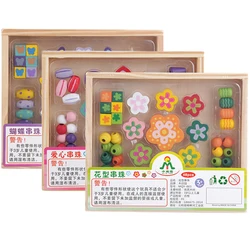 Juego de cuentas de madera para fabricación de joyas, caja de juguetes para niños y niñas de 3, 4, 5, 7, 8, 9 años, collar, pulsera