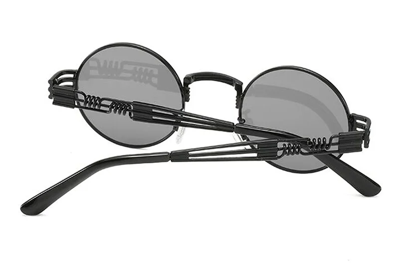 MAXJULI Steampunk Round Sunglasses for Men Women Alloy Eyeglasses Circle Shape Brand Designer Sun glasses Mirror UV_voghion.com