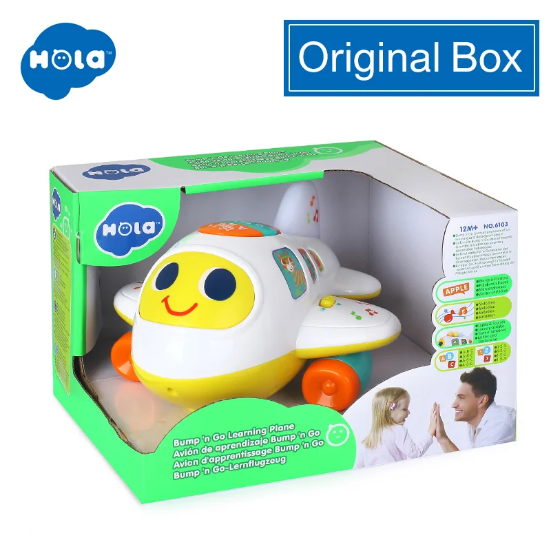 HOLA TOYS 6103 детские игрушки электронная игрушка "самолет" с подсветкой и музыкой для детей Подарки - Цвет: ORIGINAL BOX