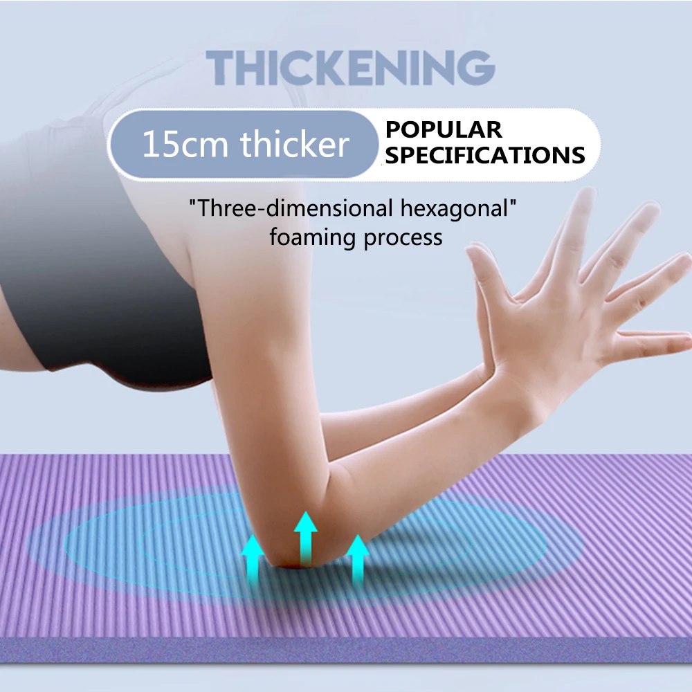 Tapis de yoga 10mm Épais exercice non glissement Fitness Physio