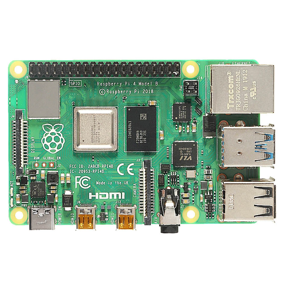 Новейший Raspberry Pi 4 Модель B 1 Гб 2 Гб 4 Гб ОЗУ Bcm2711 четырехъядерный процессор Cortex-a72 Arm V8 1,5 ГГц Поддержка 2,4/5,0 ГГц Wifi Bluetooth 5,0