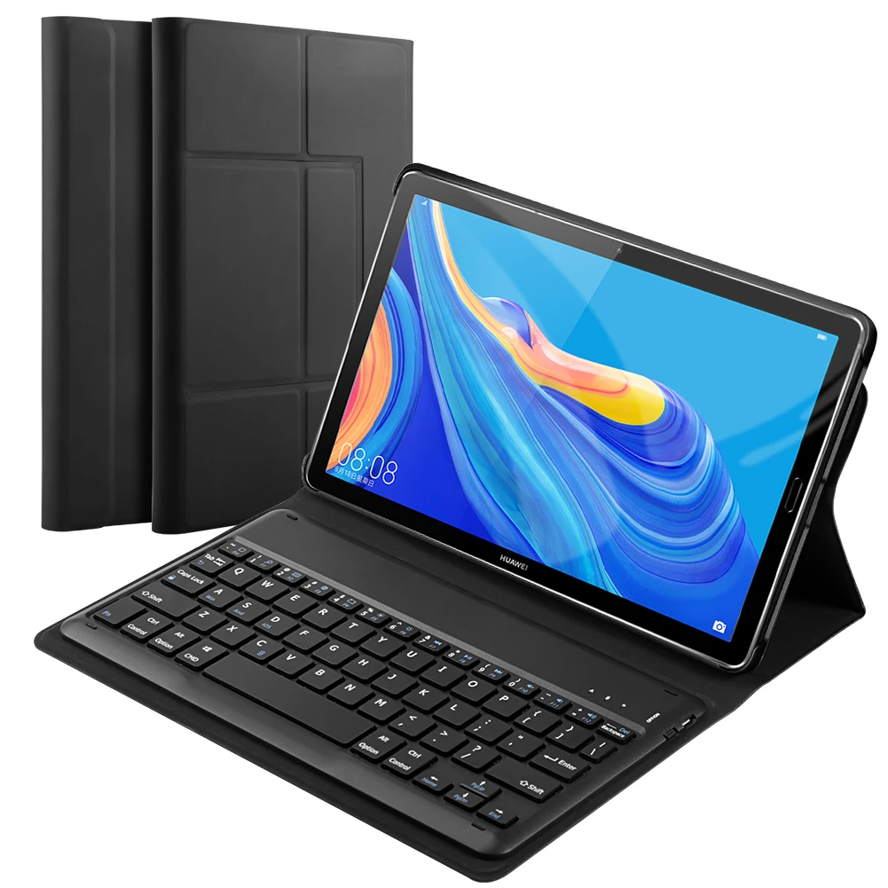 Черный Чехол для планшета с американской клавиатурой для huawei MediaPad M6 10,8 дюймов чехол из искусственной кожи чехол-книжка со съемной клавиатурой Чехол - Цвет: Черный
