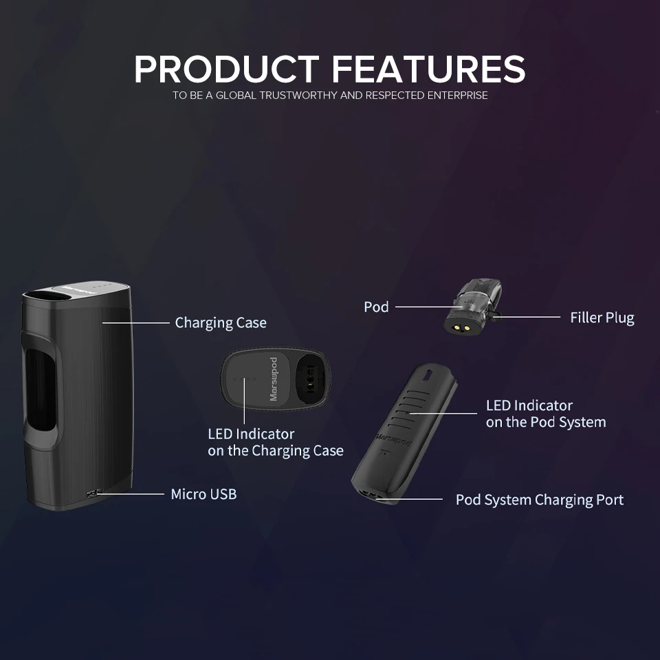 Uwell MarsuPod PCC комплект с дополнительными 4-8 шт 1,3 Ом 150 мл картридж 1000 мАч Vape мод мАч Зарядка батареи электронные сигареты