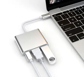 

usb type c hdmi c 4K aluminum shell three-in-one HD conversion cable USB3.1 to HDMI conversion cable type-c to HDMI converter