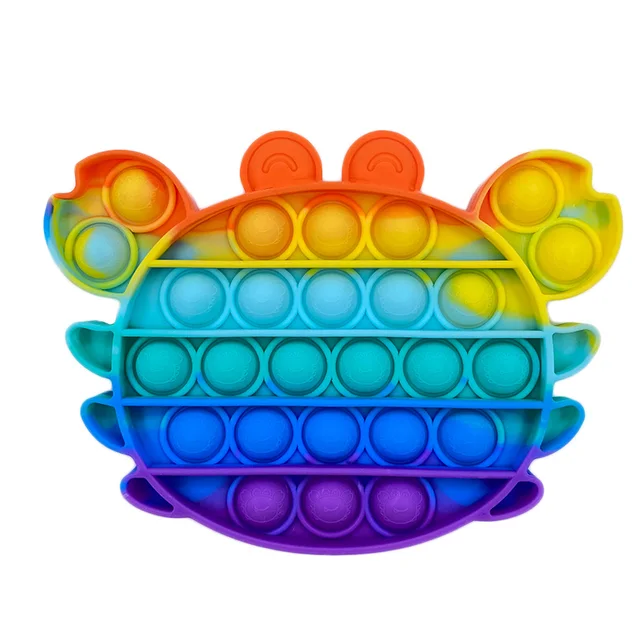 Fidget Reliver Stress Toys Rainbow Push Bubble Antistress Toys Sensory Toy To Relieve Autism Free Shipping PL-333