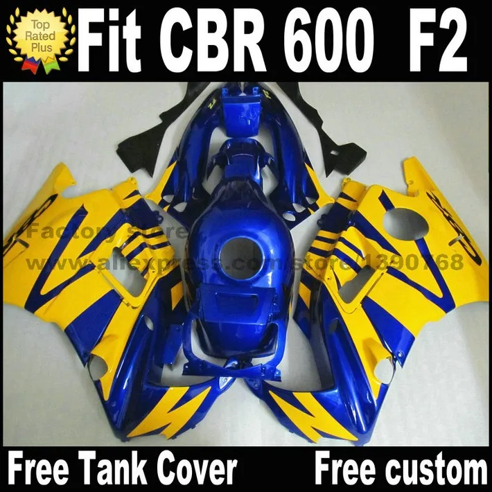 Детали кузова для HONDA CBR 600 F2 обтекатель комплект 1991 1992 1993 1994 синий желтый Обтекатели CBR600 91 92 93 94 PR37