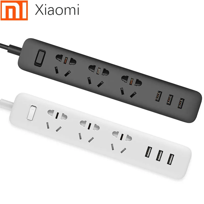 Оригинальная смарт лента Xiaomi Mijia 3 2A порты USB для быстрой зарядки и розетки черный