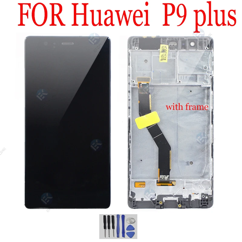 Для Huawei P9 Plus ЖК-VIE-AL10 ЖК-дисплей стекло с сенсорным экраном дигитайзер рамкой