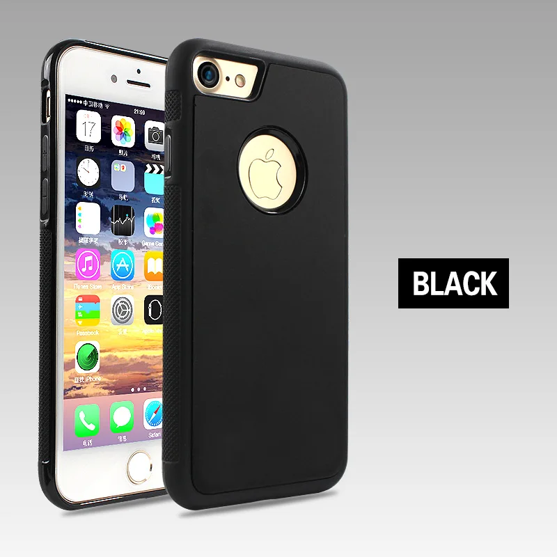 Антигравитационные чехлы для iPhone 11 X XS MAX XR 8 7 Plus, силиконовый чехол для телефона iPhone 6 6s Plus 5S SE, антигравитационный чехол - Цвет: Black