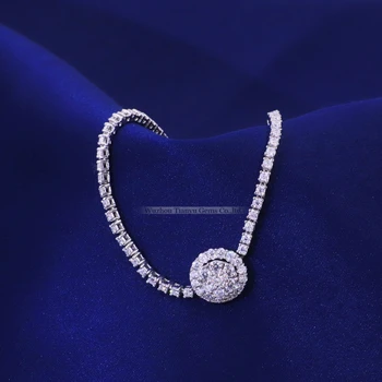 

Tianyu gems fashion chain bracelet 10k white gold setting moissanite diamonds