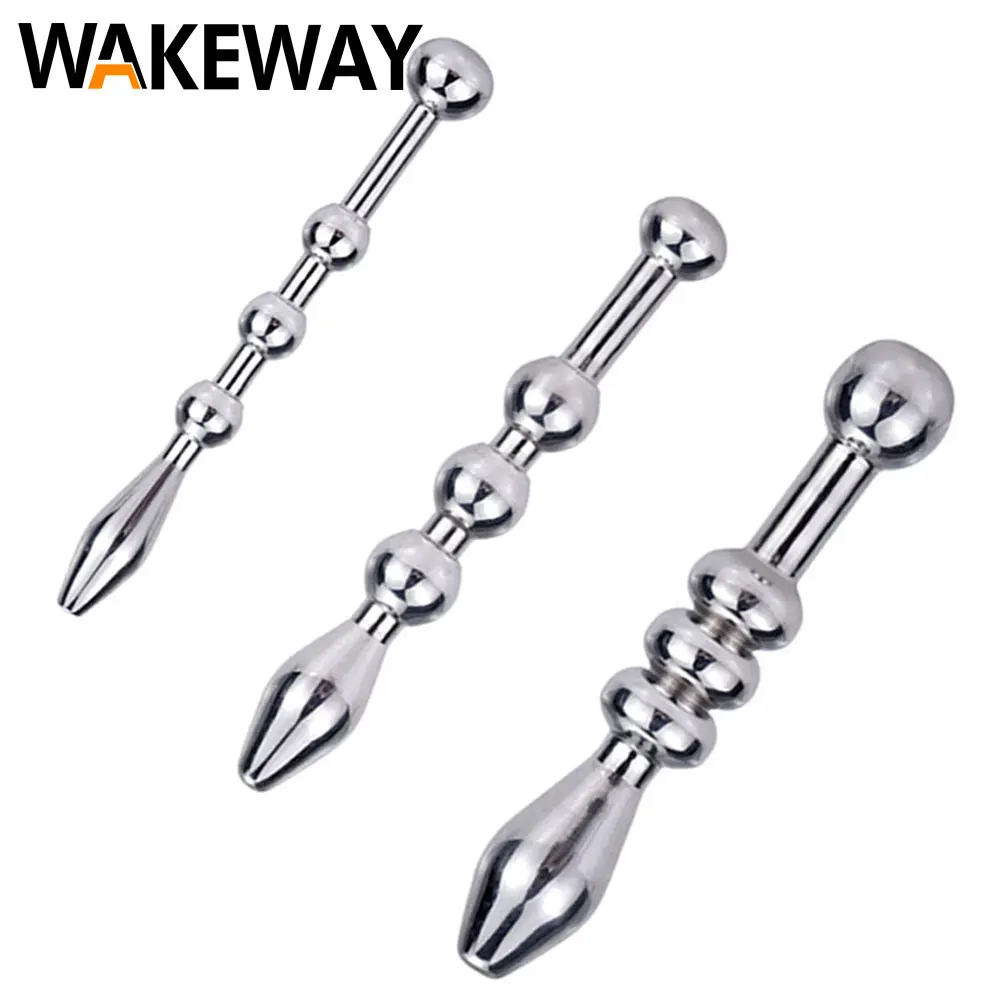 WAKEWAY Penis Plug Stainless Steel Urethral Dilator Toy Urethral Plug Male Dilator Catheter urethral dilator,silicone urethral dilator