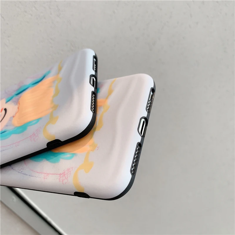 Милый простой чехол для телефона с рисунком девушки для Iphone 11 Pro Max X Xsmax Xr, мягкий силиконовый чехол для Iphone 7 8Plus