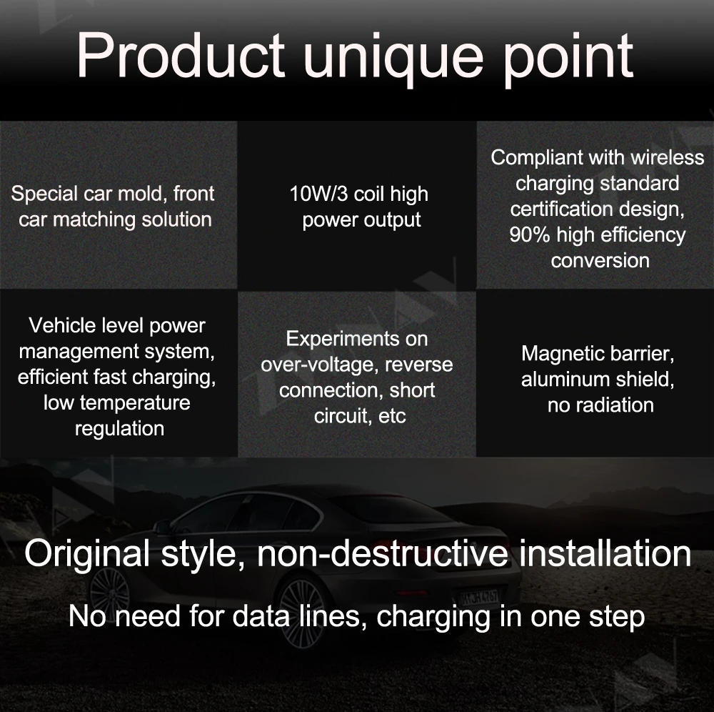 QI Car Wireless Charger For Nissan Patrol 2017-2018  for Iphone 11 XR for Huawei P30 for Samsung Infrared Sensor Phone Holder