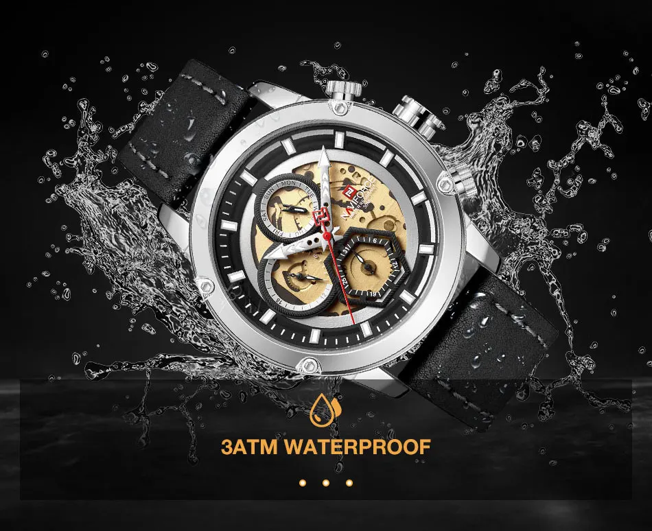 NAVIFORCE мужские s часы лучший бренд класса люкс кварцевые часы мужские кожаные водонепроницаемые наручные часы Мужские часы с календарем Relogio Masculino