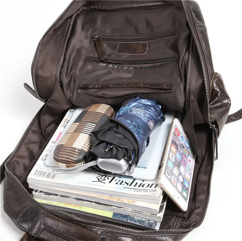 PNDME mode vintage echtem leder männer rucksack business luxury real rind laptop rucksack reise große kapazität bookbag – Detail 23