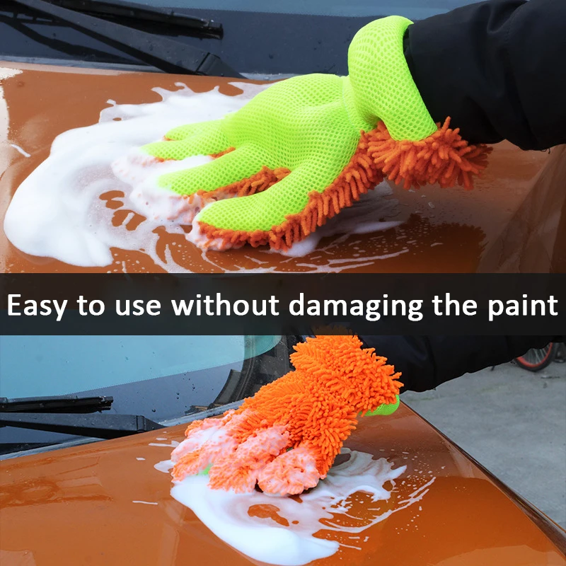 Щетка для чистки автомобиля перчатки мытья 5 пальцев мягкие многофункциональные