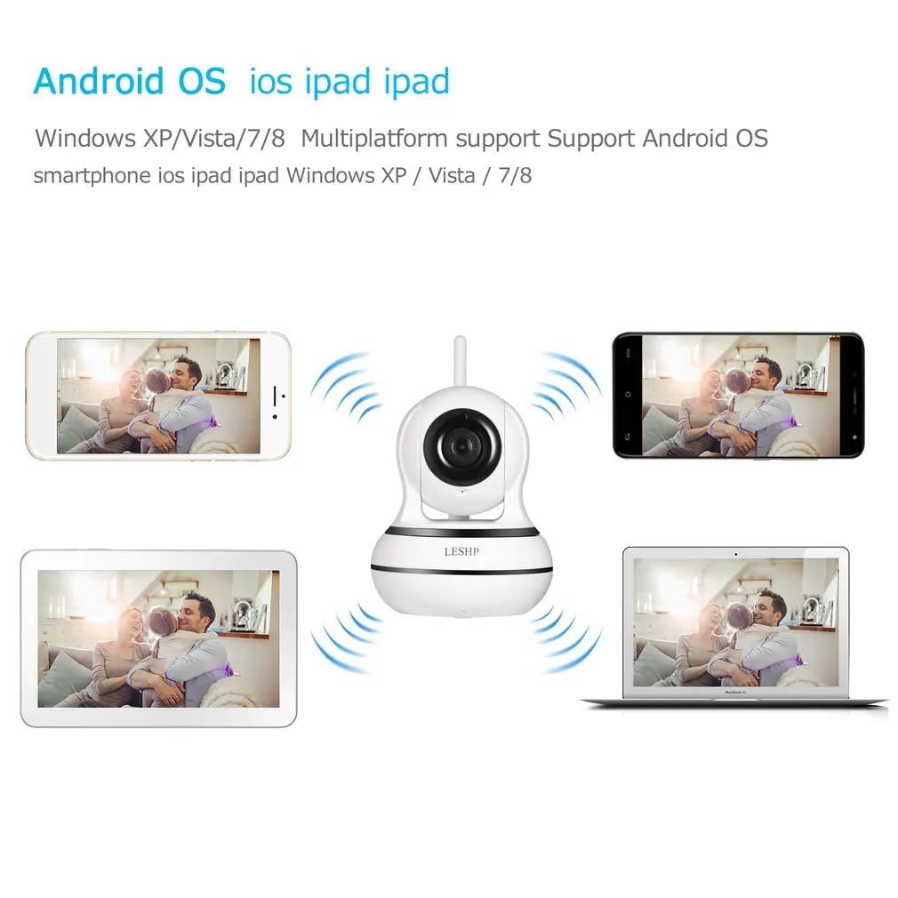 LESHP домашняя ip-камера безопасности, беспроводная Wi-Fi камера, двухсторонняя аудио-видео-радионяня, 960P HD, ночное видение, обнаружение движения