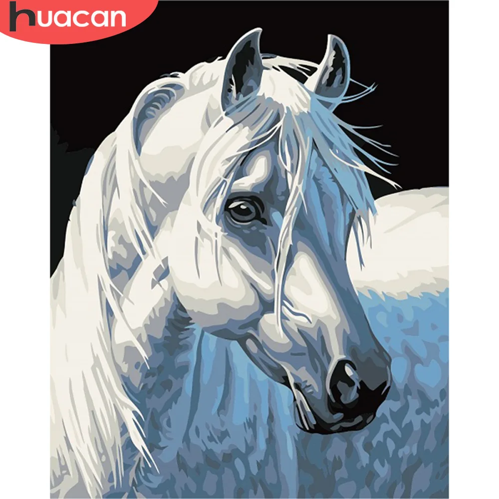 

HUACAN Painting By Numbers Horse Animals Kits Pictures Drawing Canvas HandPainted DIY Oil Paint Home Decoration Gift