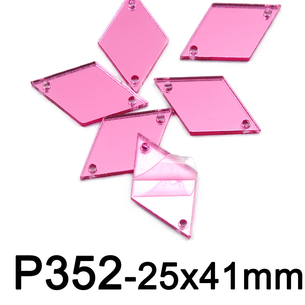 P352-25x41mm 30pcs Стразы с розами 30 шт. разноцветные акриловые зеркальные пришивные стразы с плоской задней стороной для шитья камней с отверстиями для блестящей одежды DIY - Цвет: P352-25x41mm 30pcs