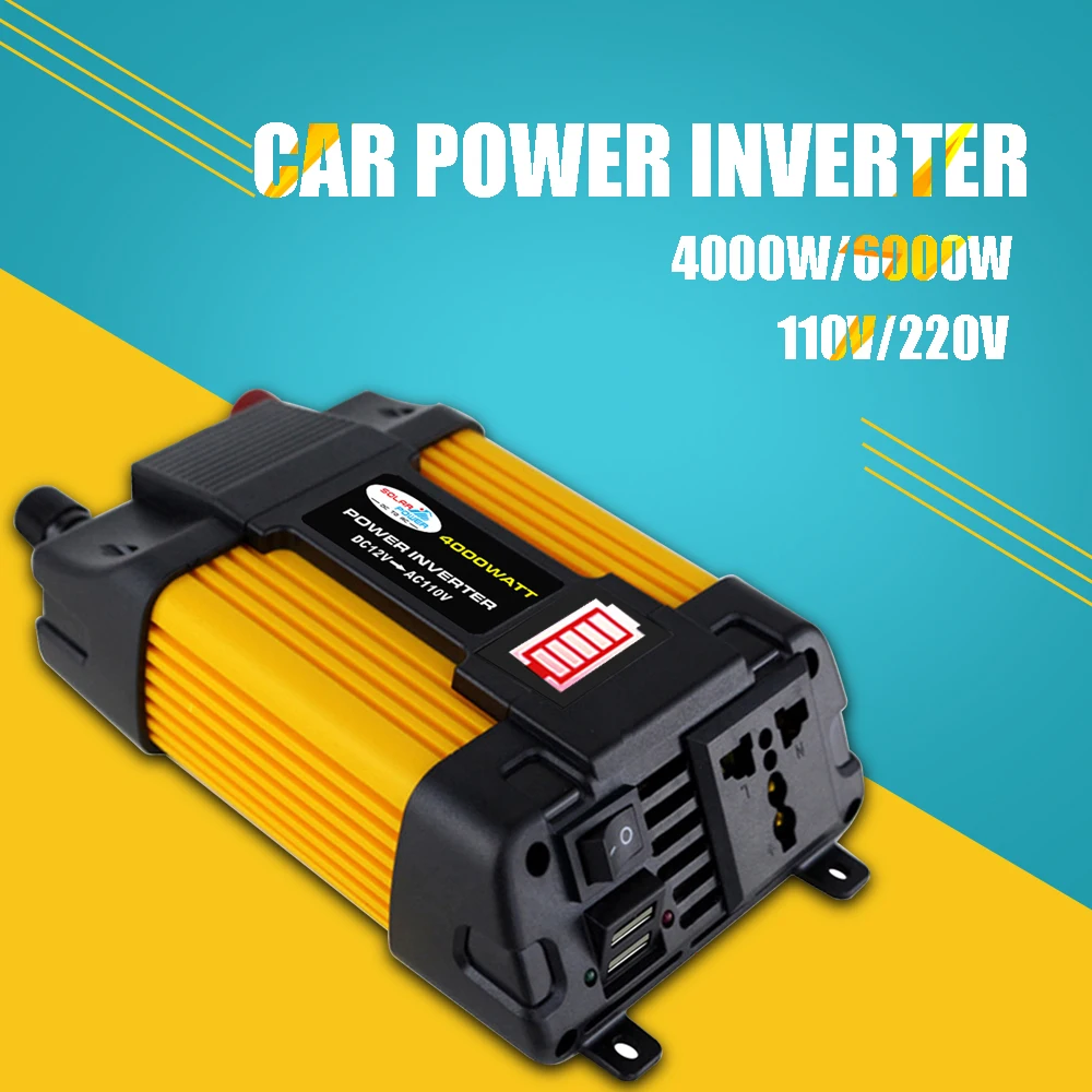 4000W/6000W DC12 для AC110/220V автомобильный Мощность инвертор светодиодный Дисплей