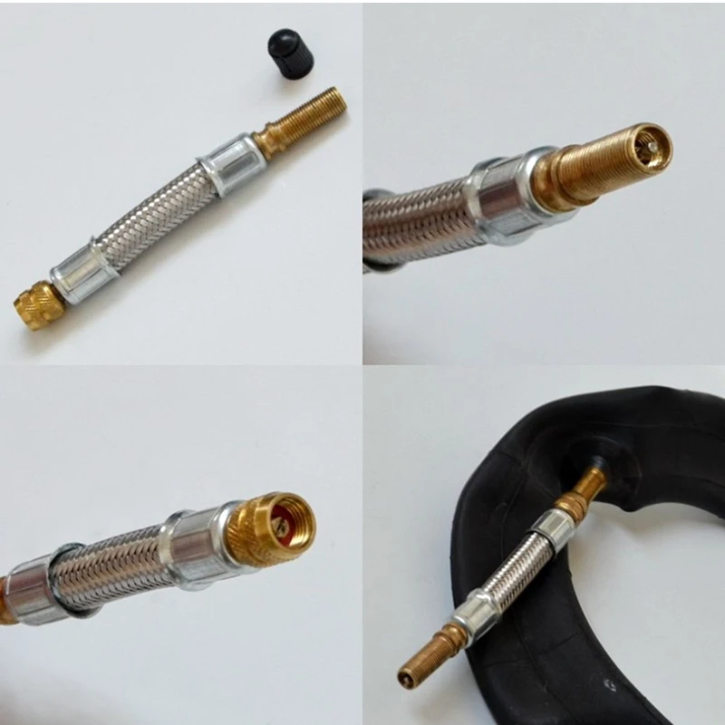 

150mm Braided Flexible Hose Tire Valve Inflatable Rubber Hose Steel Wire Car Wheels Tyre Valve Stems Extensions Tube Adapter