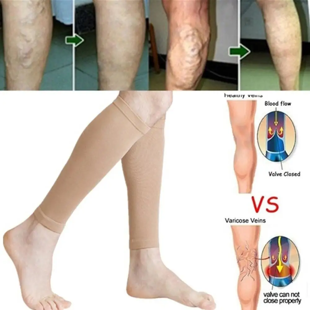 

1 Pair New Arrival Antifatigue Unisex Compression Socks Medical Varicose Veins Leg Relief Pain Knee High Stockings 2019