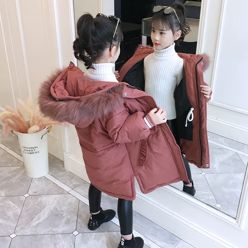 

Girls Warm Cotton Padded Jacket 2019 Korean Jacket Little/toddler Girls Winter Coat Children's Thickened Fur Hoode Outwear 9 10