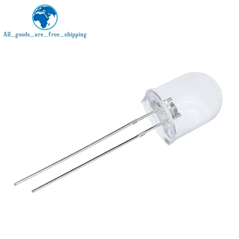 10/50 Stück 10 mm LED 5 Farben Rot Blau Gelb Grün Weiß Transparent 20 mA 0,75 W Ultrahelle runde LED-Leuchtdiodenlampe – Detail 14