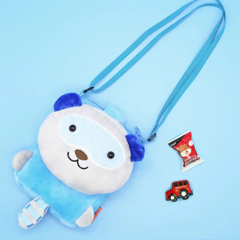 Новая модная плюшевая сумка-мессенджер с животными, игрушечная сумка для детского сада, милая мультяшная сумка для девочек, рюкзак для мобильного телефона с акулой пандой - Цвет: Белый