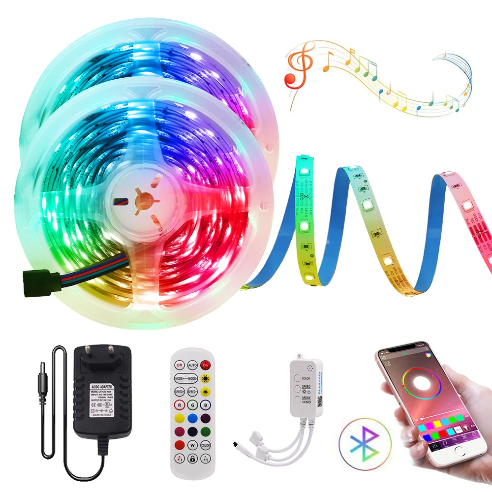 Светодиодная лента 5050 RGB светильник с поддержкой Bluetooth Гибкая Музыкальная 5 м 10 20