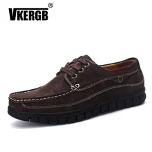 Vkergb/Новые мужские лоферы; мягкая обувь для вождения; мужские лоферы из коровьей замши на плоской подошве; классические повседневные Лоферы ручной работы на шнуровке для вождения с перфорацией