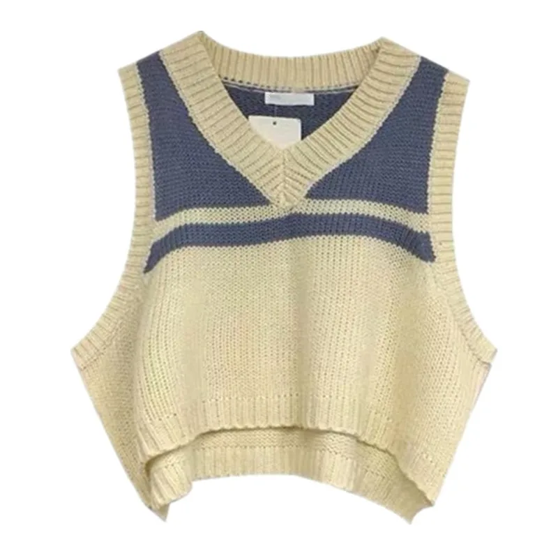 

Basic Casual Autumn Winter Sweater Vest Women Sleeveless Loose V-Neck Sleeveless Sweater Female Jumpers Pullover