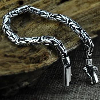 

Factory Wholesale 925 Silver Bracelet Male Simple Personality Bracelet Creative Couple Fashion Retro Thai Silver Jewelry Female