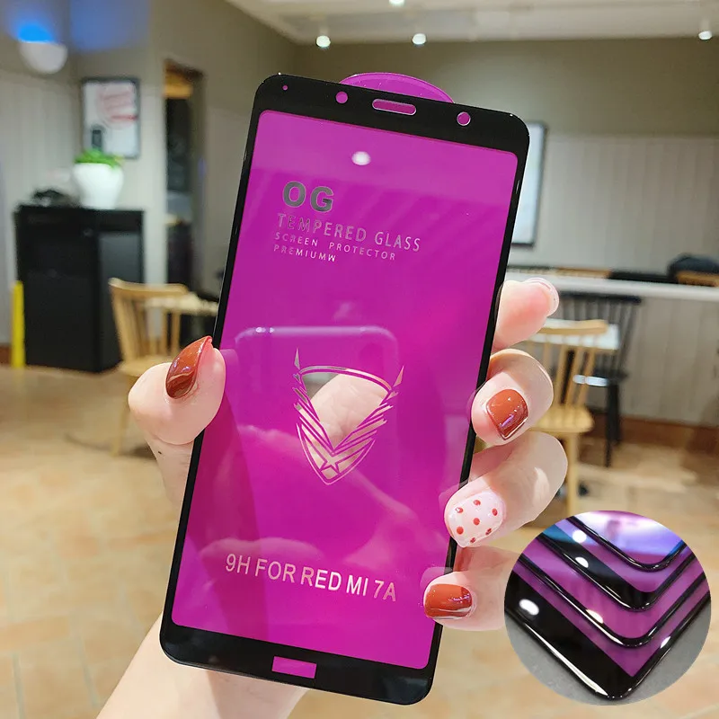

Big Curve Full Glue Cover Glass For Xiaomi Redmi Note 8 Pro 7 6 5 Pro 6A 5A 7A Mi CC9 CC9E Screen Protector Tempered Glass Film