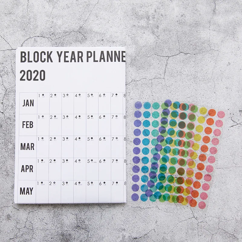 

2020 Creative Calendar Sticker Label Index Schedule Planner Very Large Study New Year Plan Kids Gift 51.5*73cm